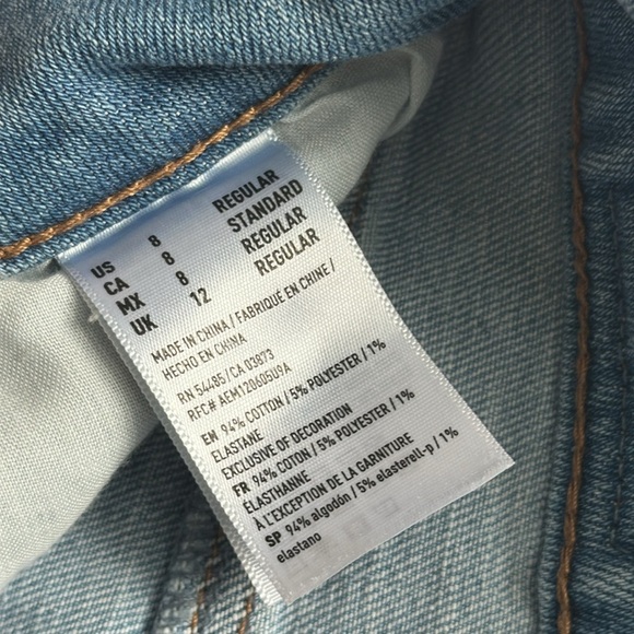 AMERICAN EAGLE Women’s Hi Rise Distressed Edgy Button Fly Grunge‎ Denim Skirt 8 - Picture 10 of 10